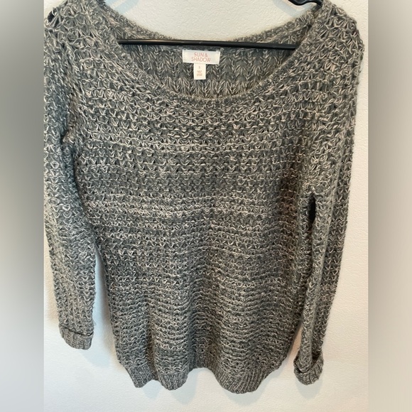 Sun & Shadow Green Mixed Stitch Women’s Small Green Crew Neck Pull Over Sweater - Picture 3 of 10